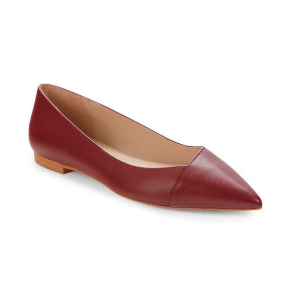 Stuart Weitzman - ballet Avenue Leather Flat in dark red size 9.5